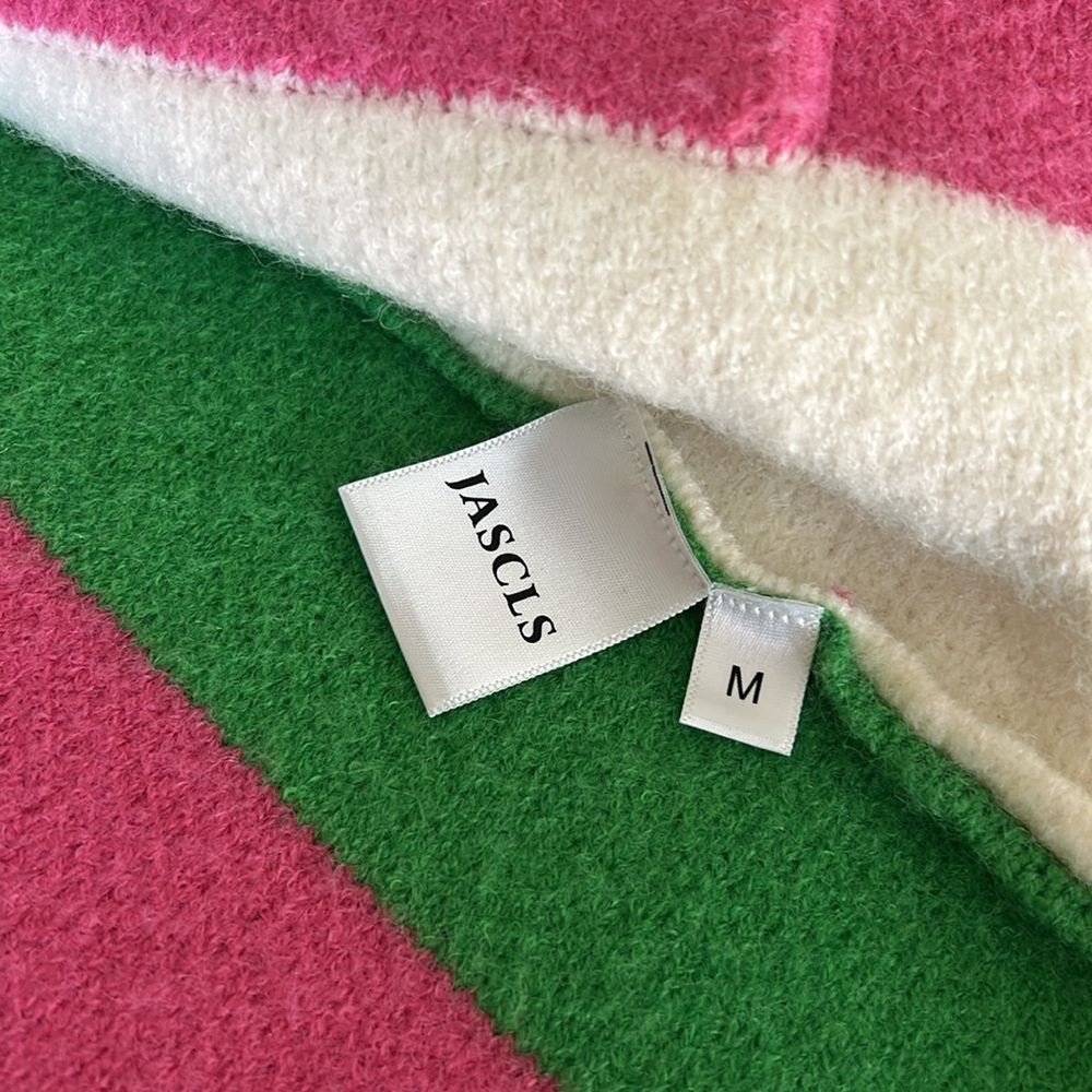 😊 Pink and Green Color-Block Cardigan Sweater - Picture 7 of 7